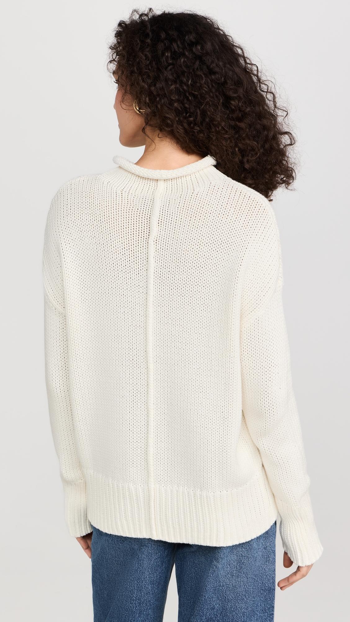 Mock Neck Solid Marina Sweater