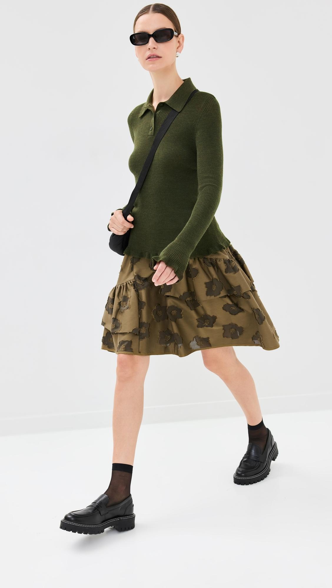 Oda Top Lightweight Knit Olive Grey