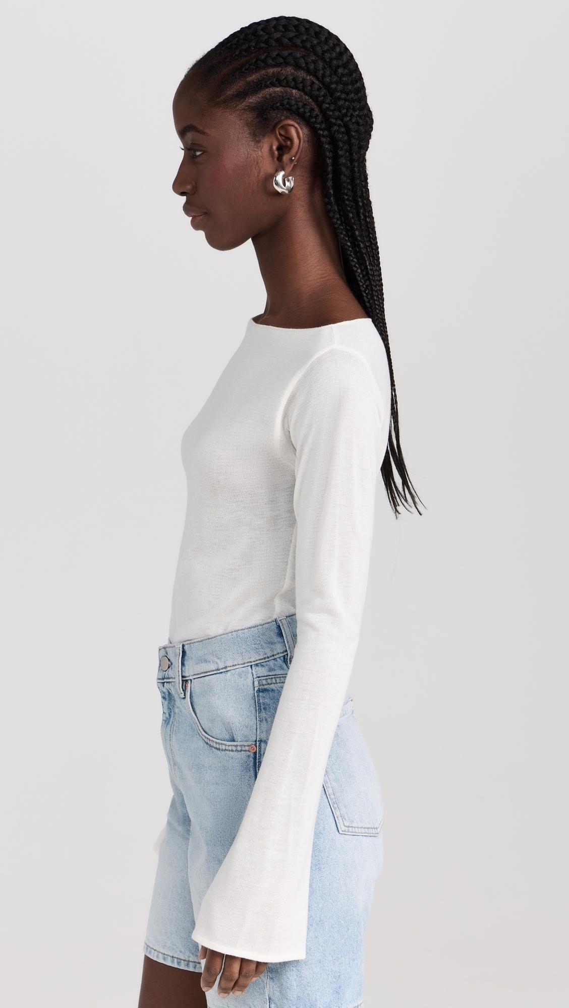 Long Sleeve Boat Neck Top