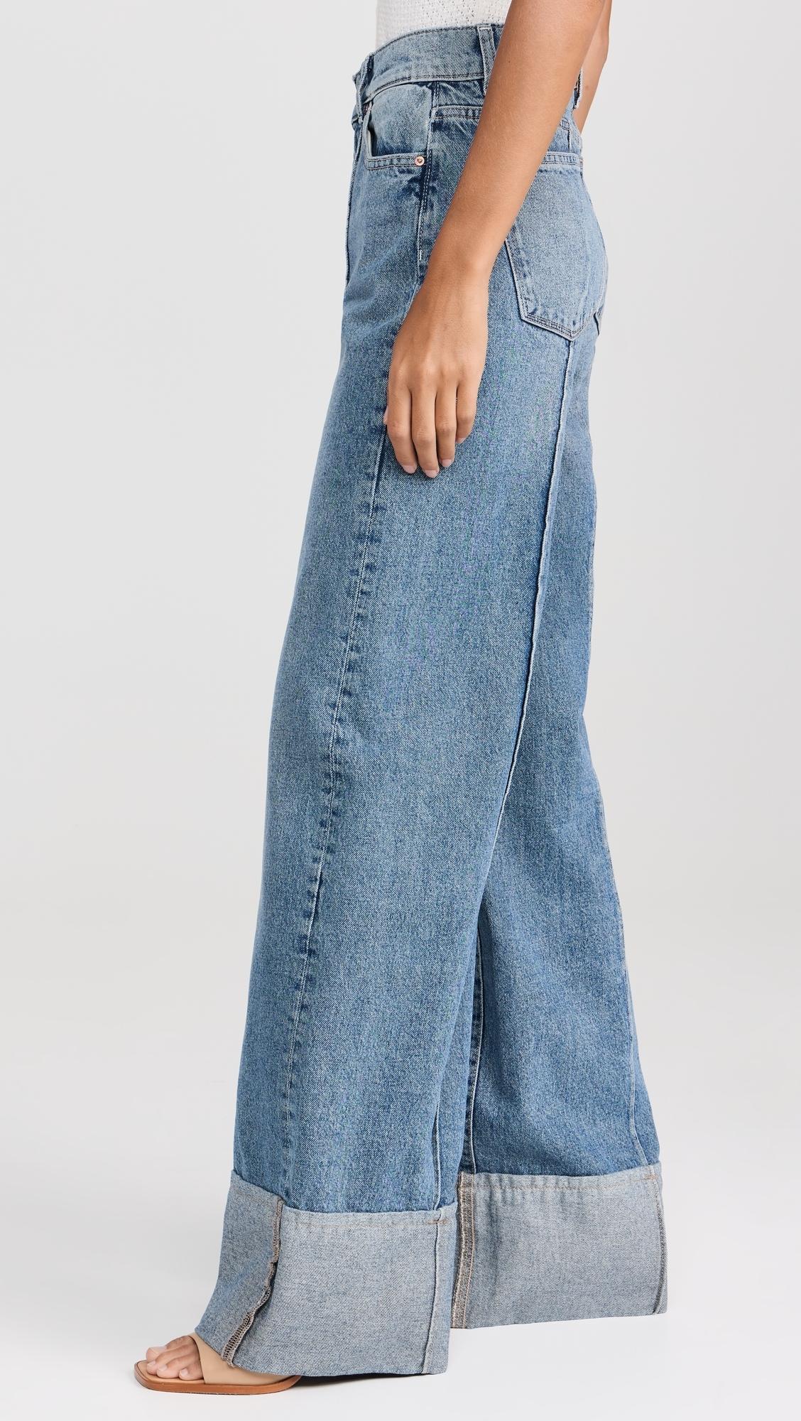 Hepburn Wide Leg Jeans: High Rise Vintage 32'