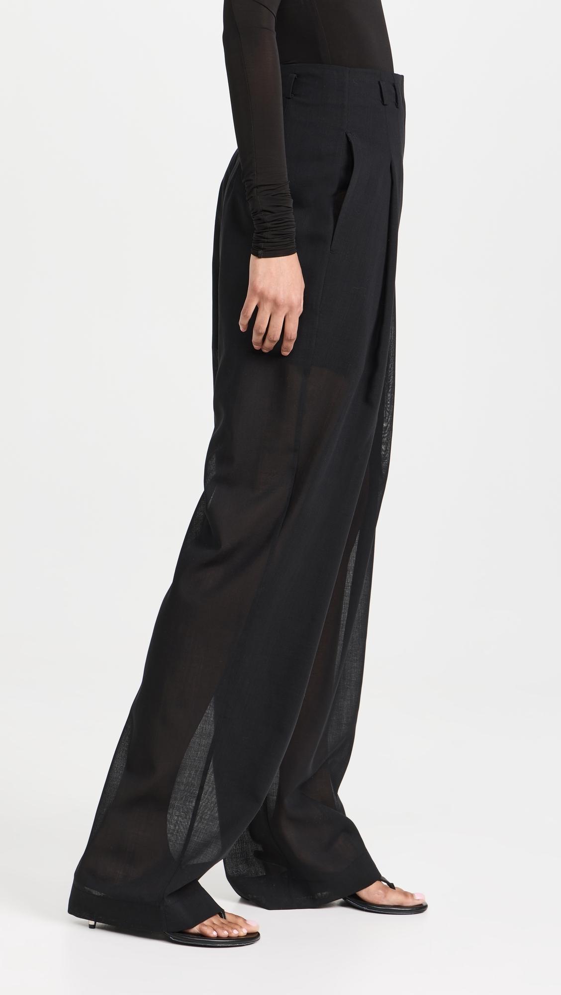 Wide Wool Voile Trousers