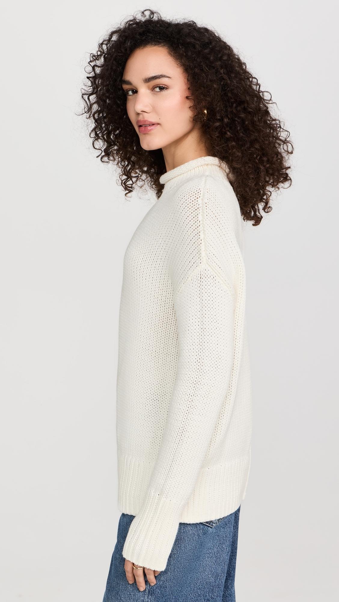 Mock Neck Solid Marina Sweater