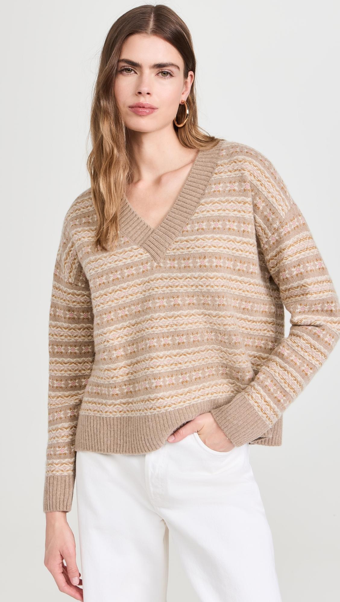 Highland Fair Isle V Neck Sweater