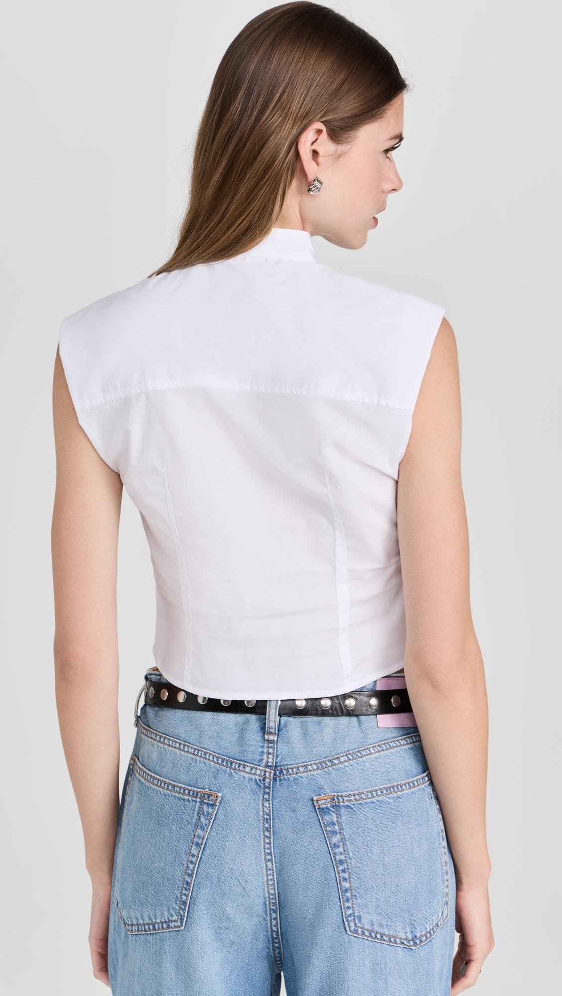 Louisa Sleeveless Poplin Shirt