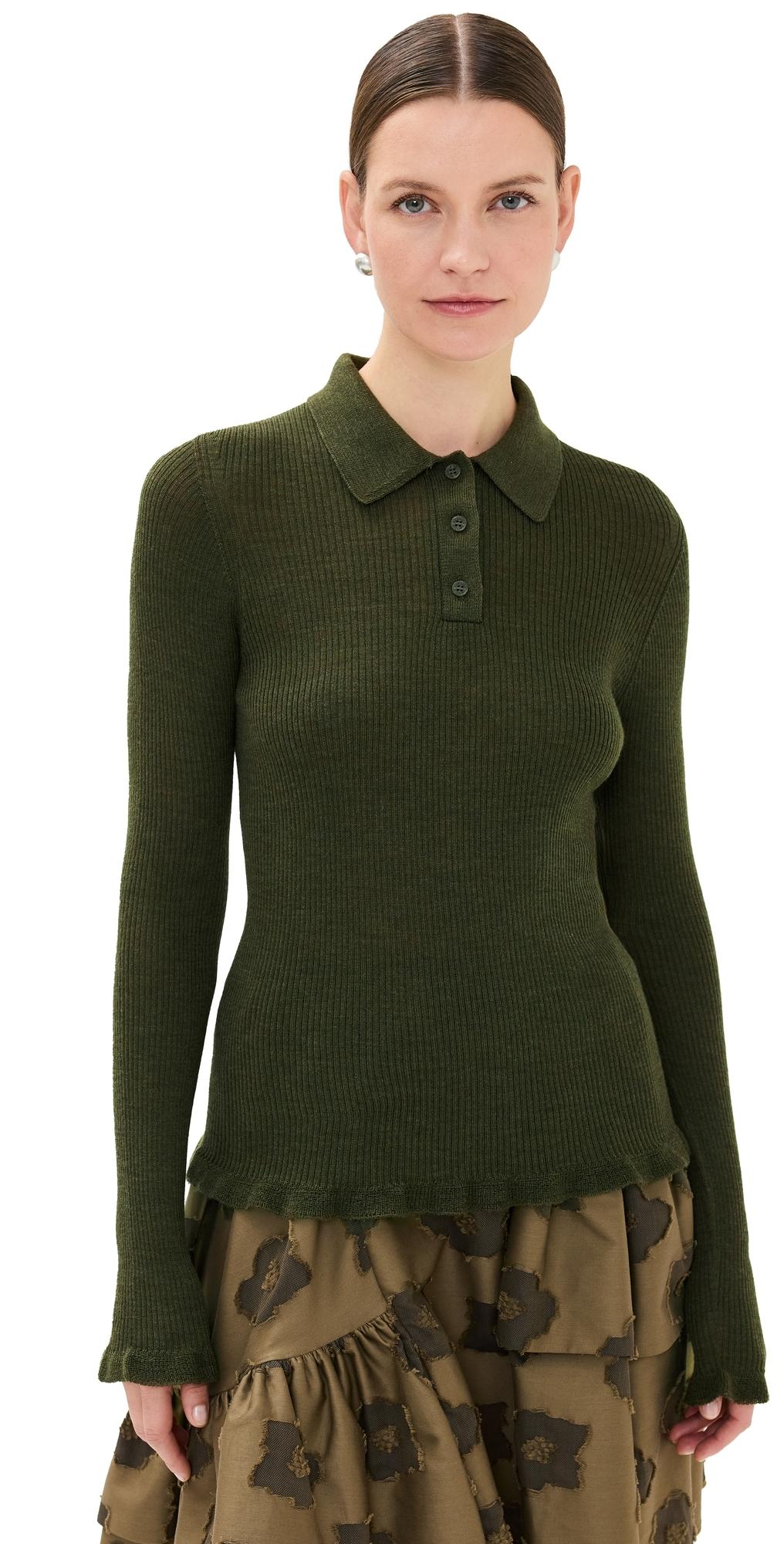 Oda Top Lightweight Knit Olive Grey