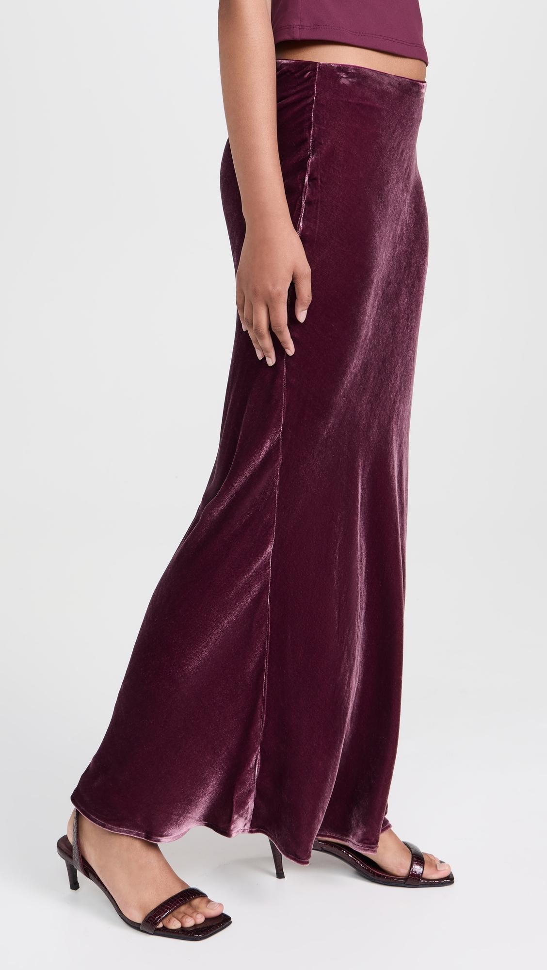 Velvet Silk Bias Skirt