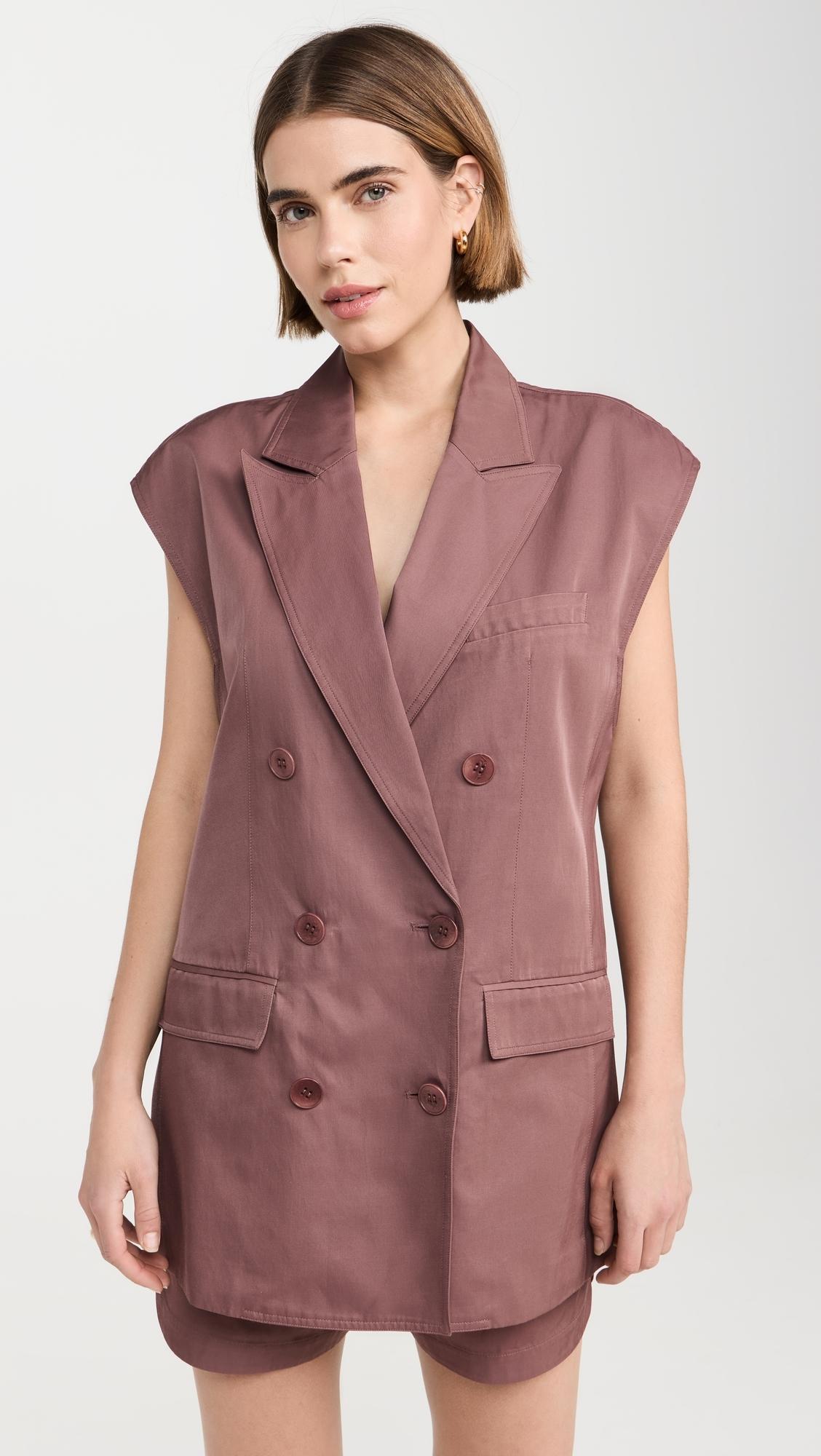 Drapey Suiting Oversized Double Breasted Vest