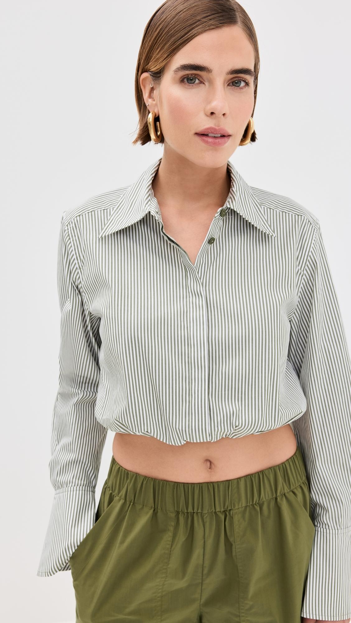 Blythe Cropped Button Down Top