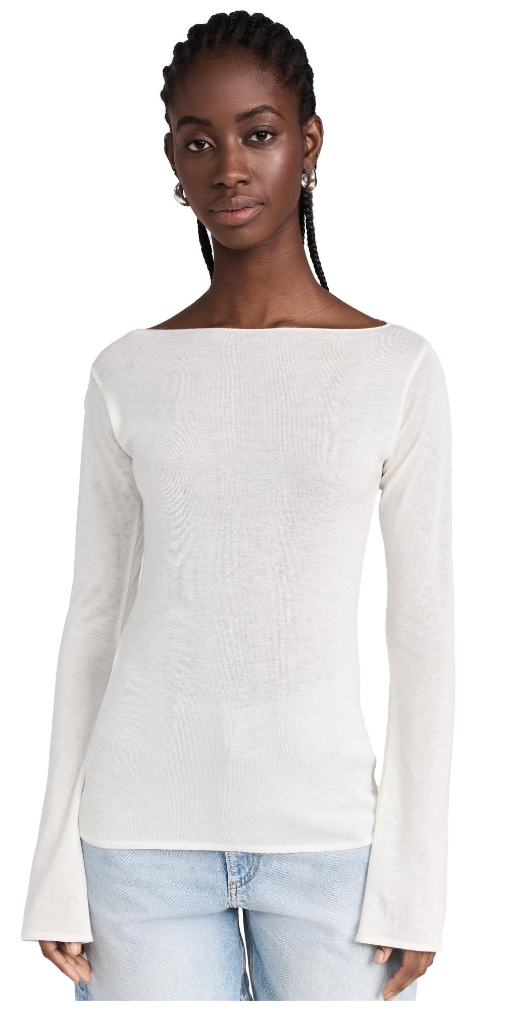 Long Sleeve Boat Neck Top