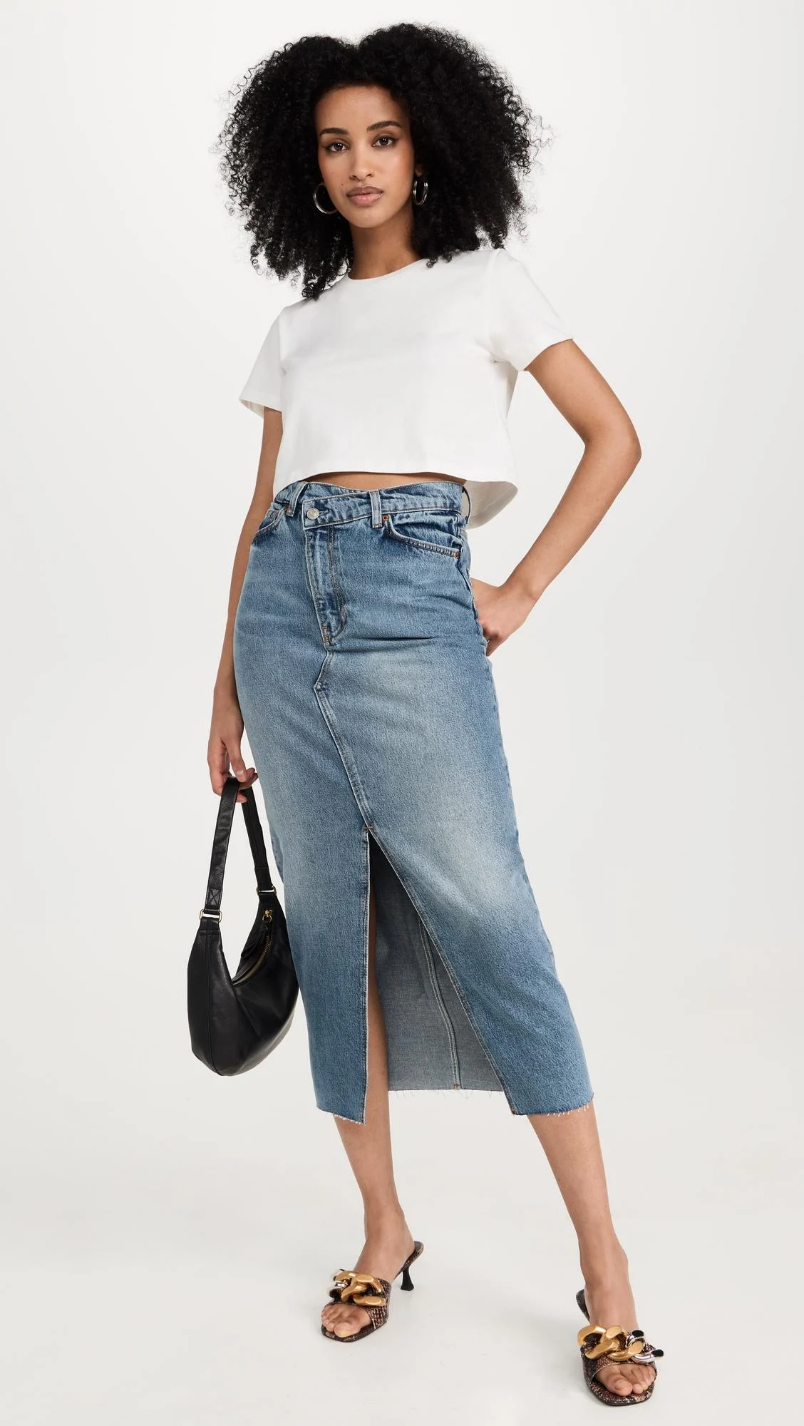 Nila Long Denim Skirt