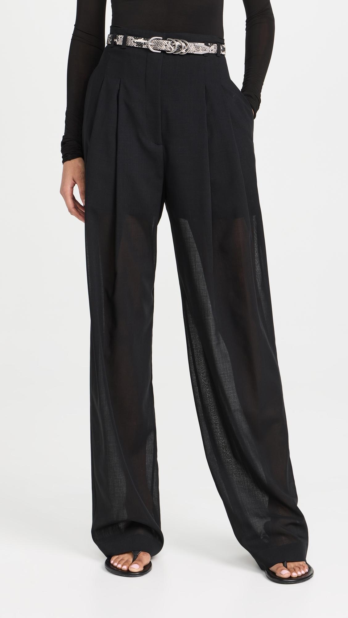 Wide Wool Voile Trousers