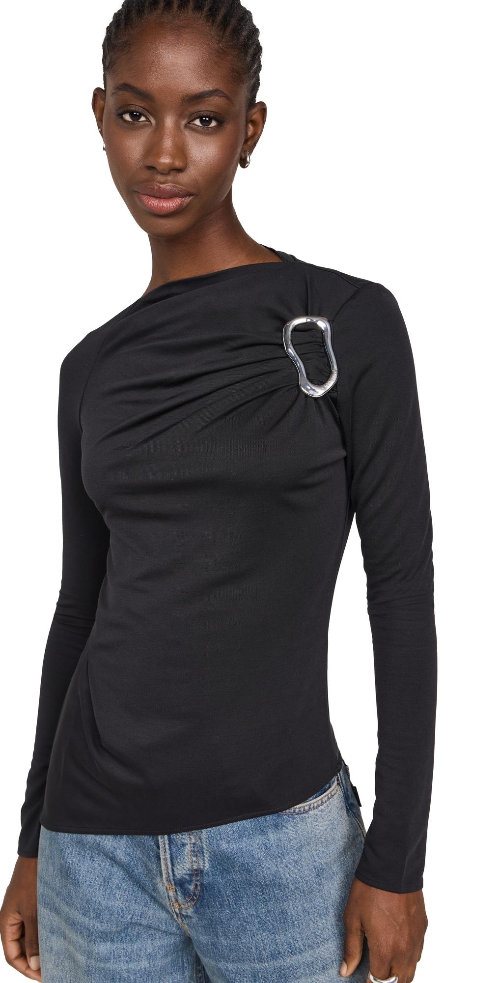 Long Sleeve Top With Fixed Buckle