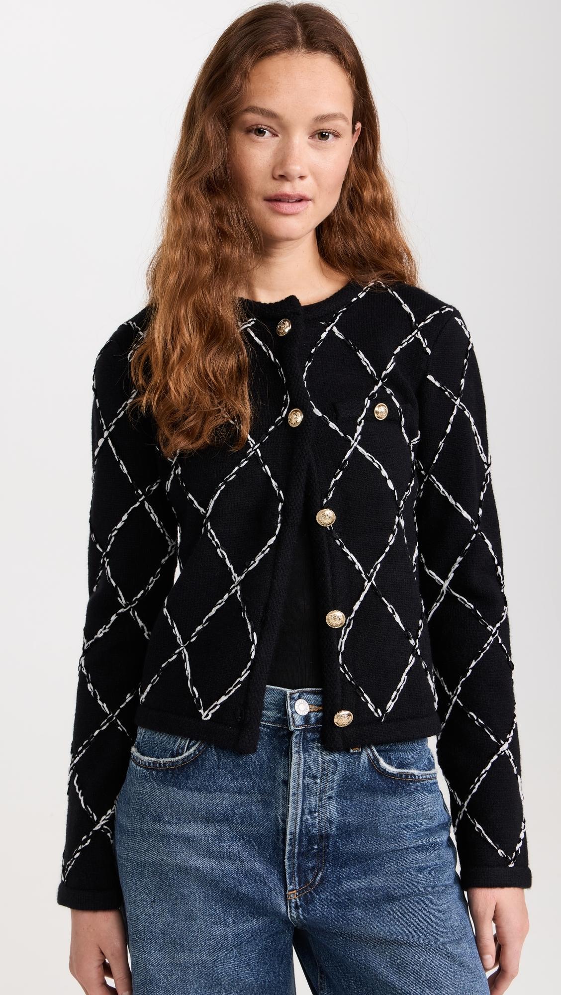 Diamond Pattern Knit Cardigan