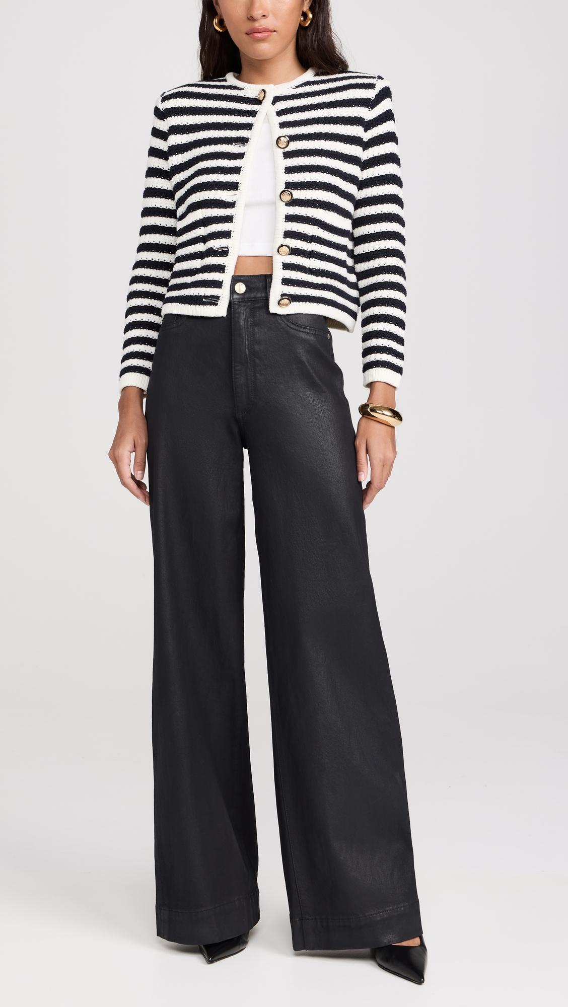 Hepburn Wide Leg High Rise Coated Jeans