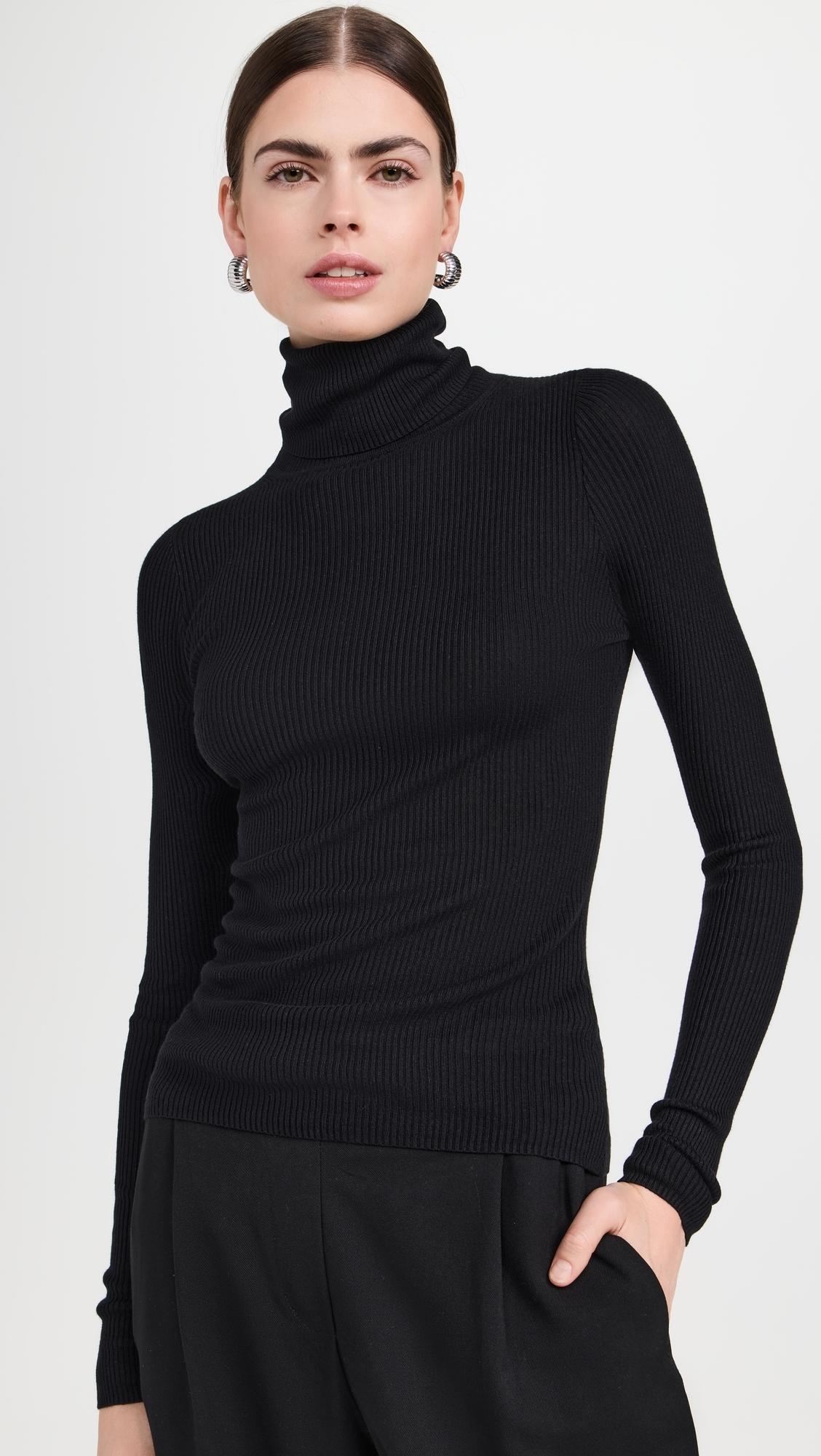 Silk Sweater Layering Turtleneck