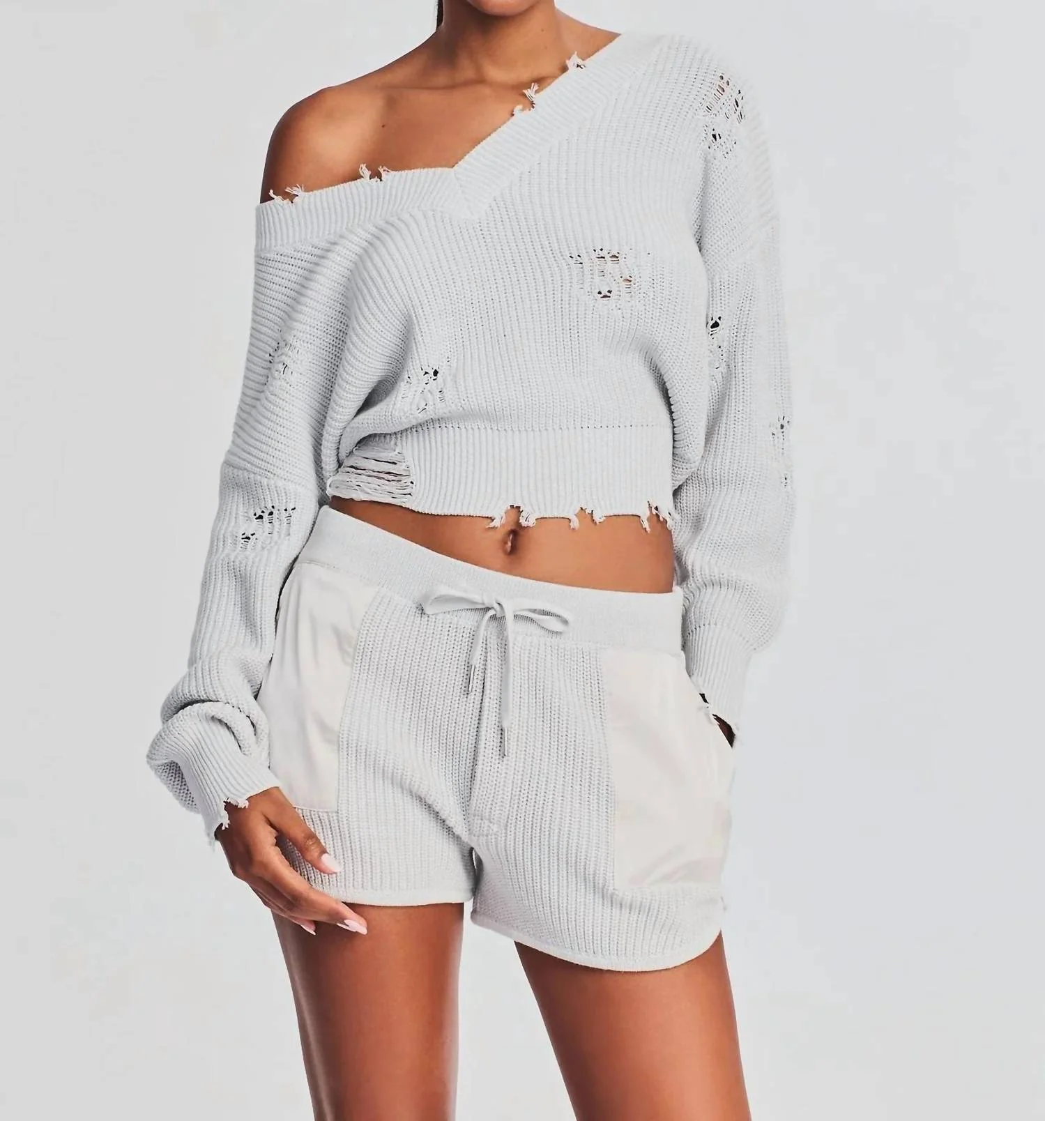 syd sweater in silver