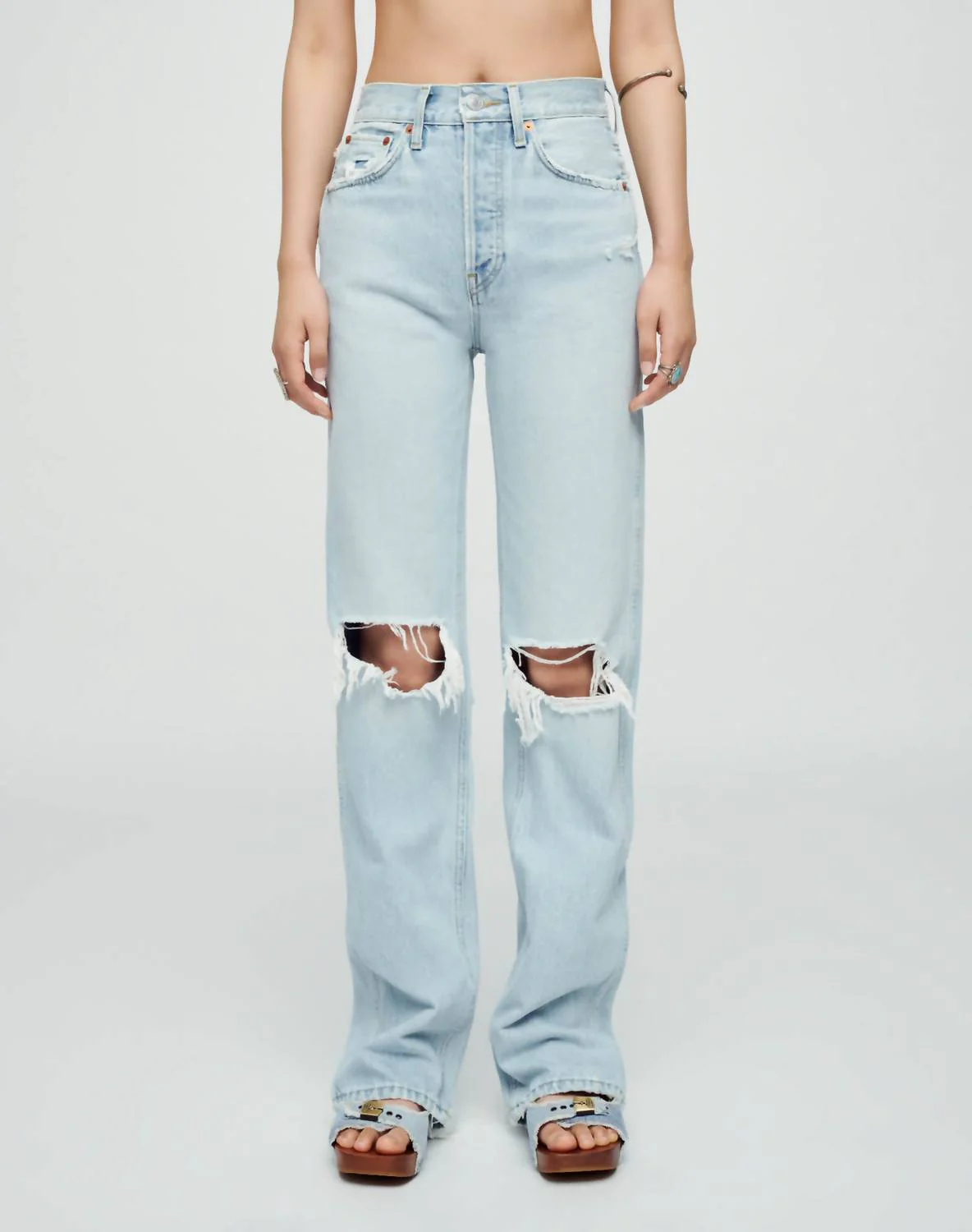 90's high rise loose jean in nu disco destroy