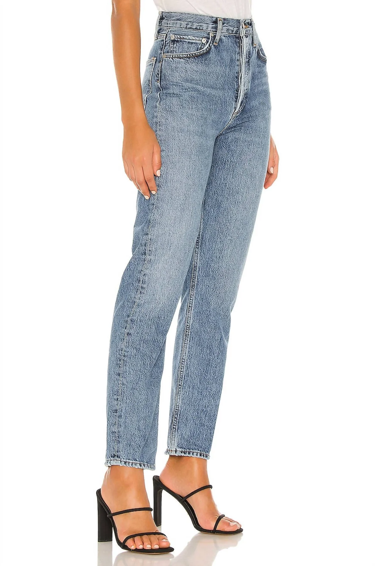 90's pinch waist high rise straight jeans in navigate