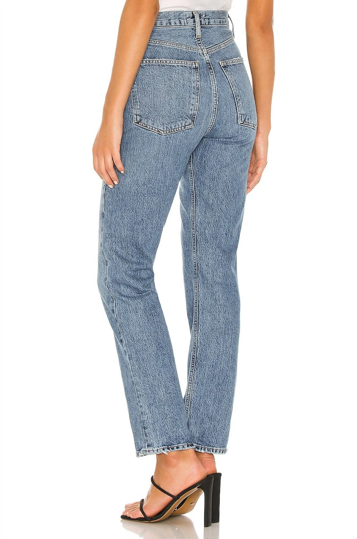 90's pinch waist high rise straight jeans in navigate