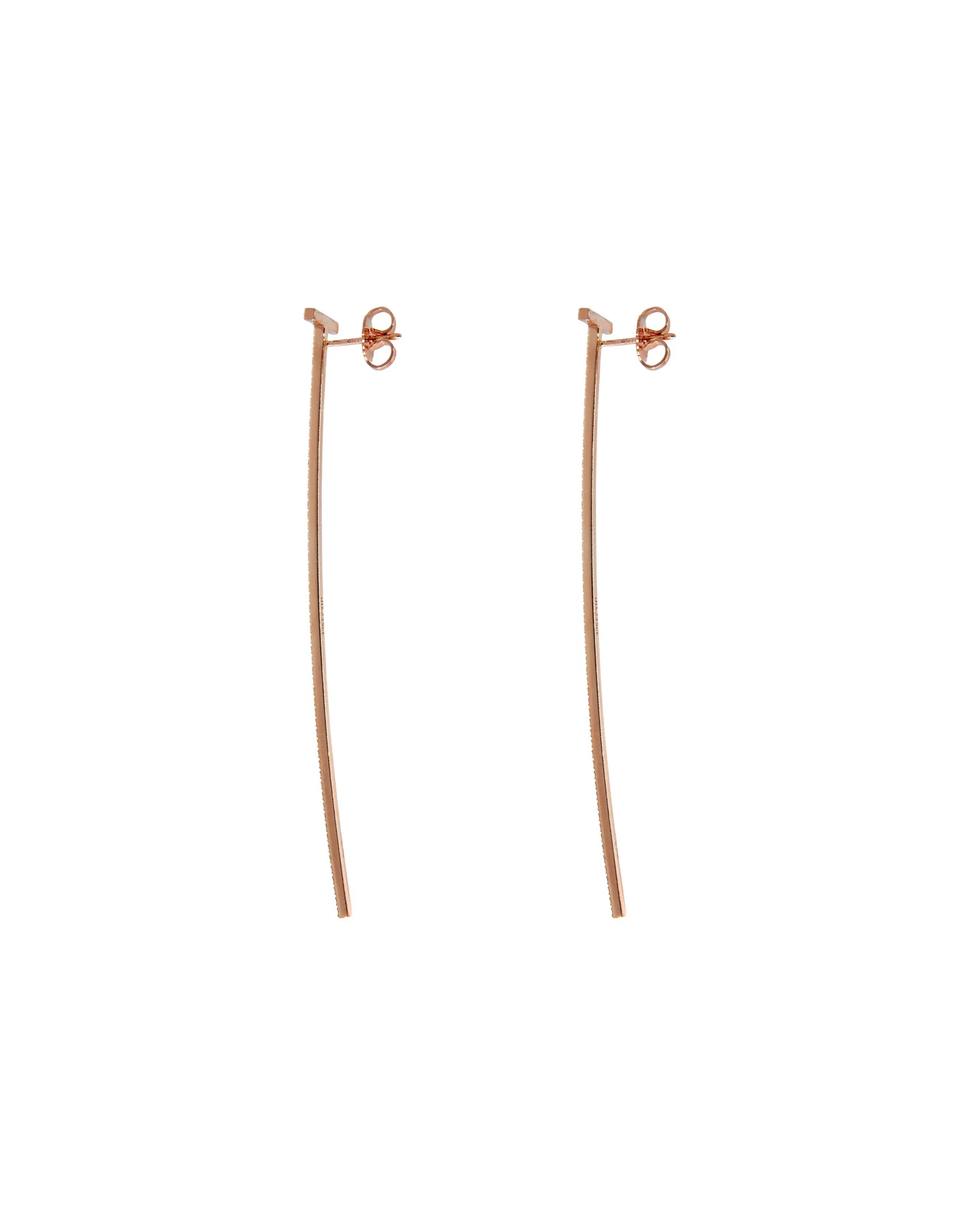 . tiffany t elongated wire bar  earrings in 18k rose gold 0.47 ctw