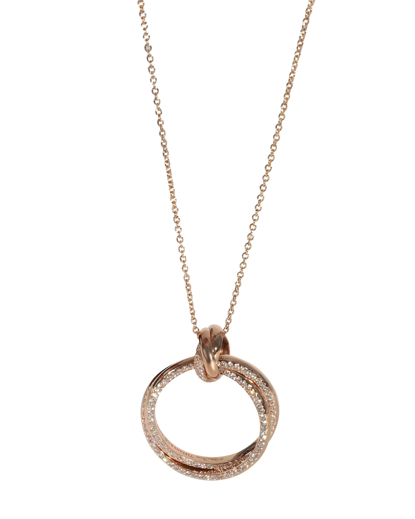 . paloma picasso diamond melody pendant in 18k rose gold 0.40 ctw