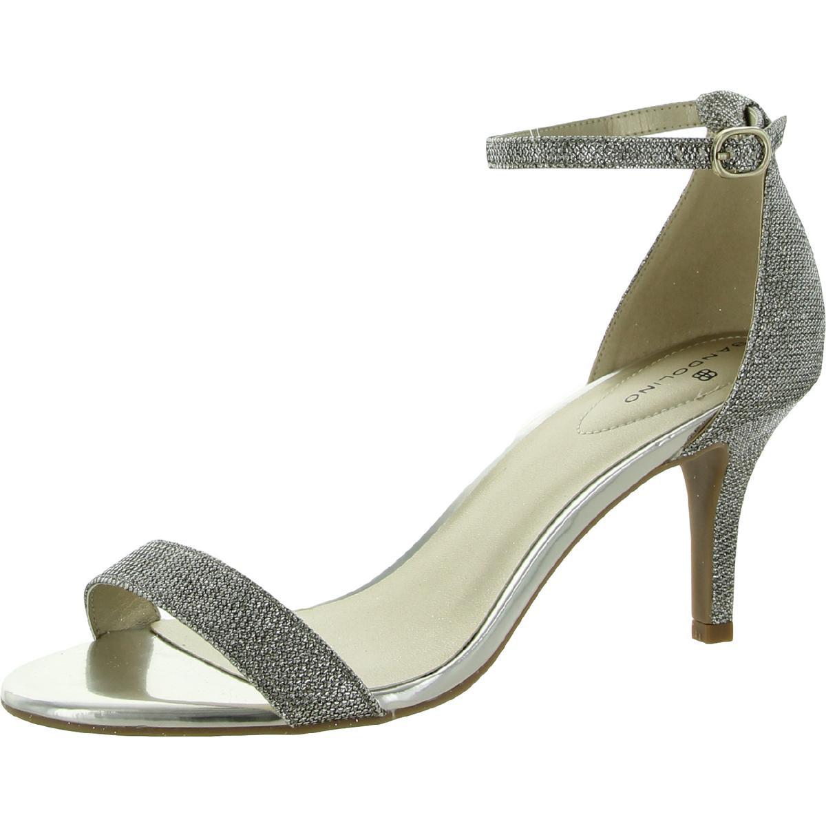 madia 2 womens metallic ankle strap heels