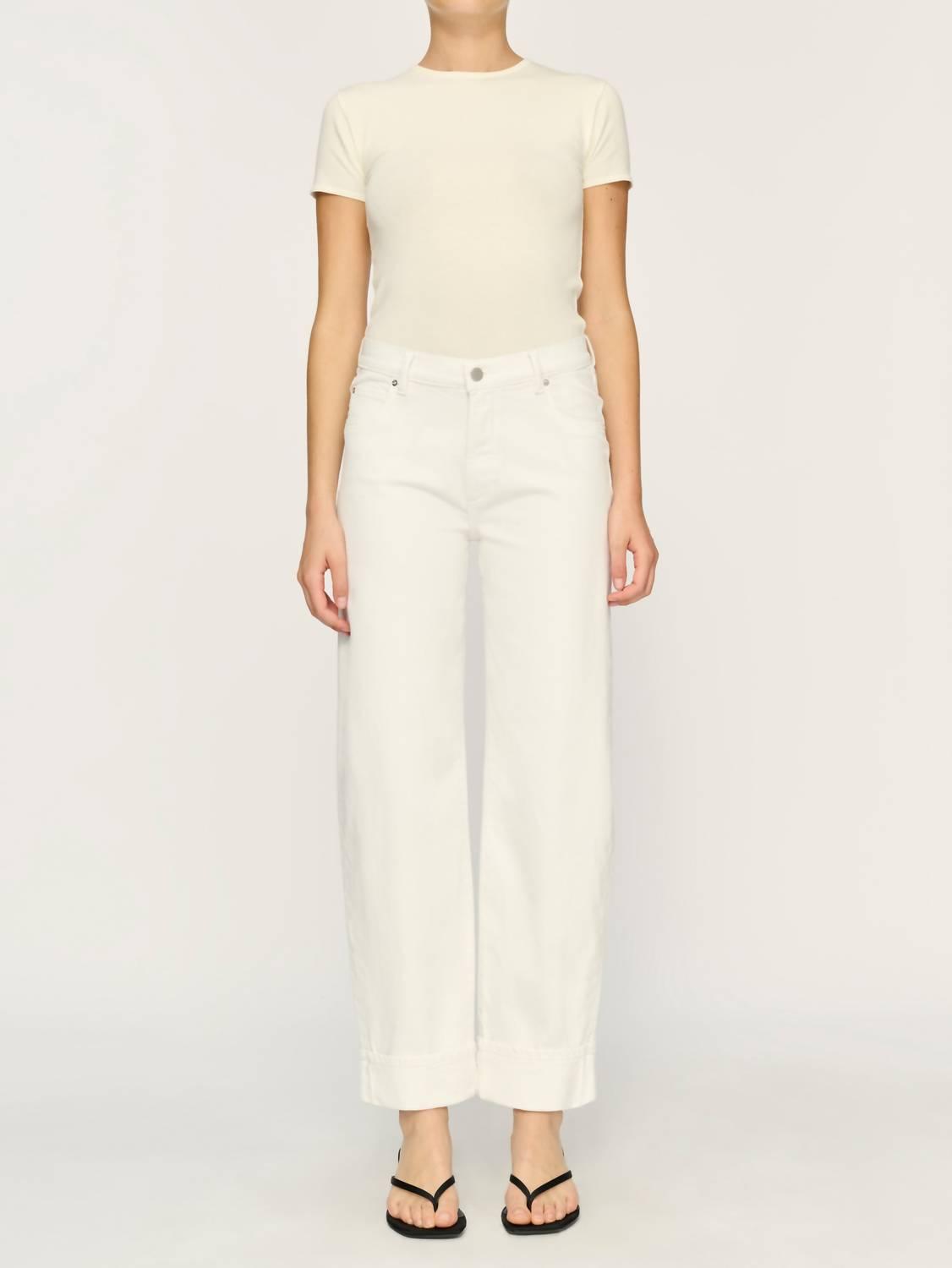 thea boyfriend relaxed tapered jean in white