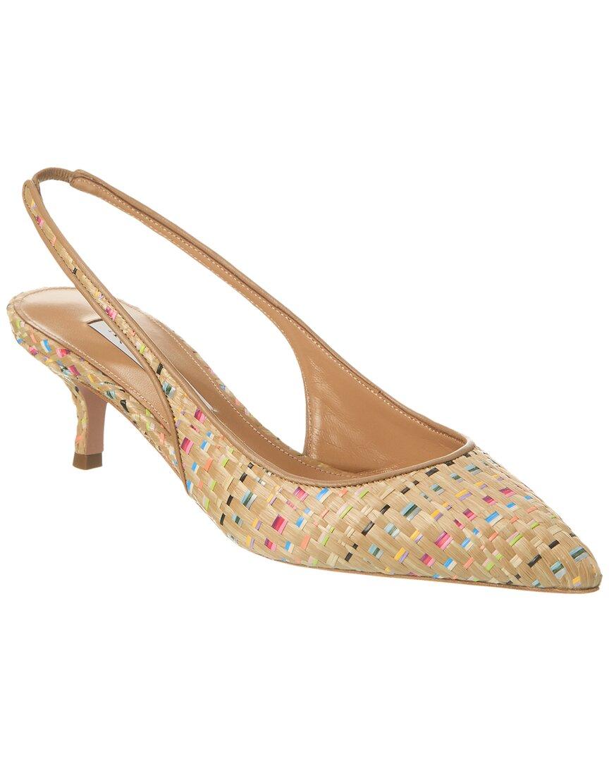 Aquazzura Purist 50 Raffia Slingback Pump