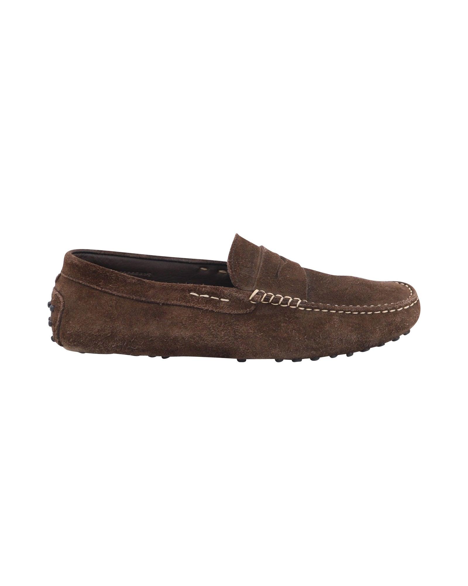 gommino loafers in brown suede