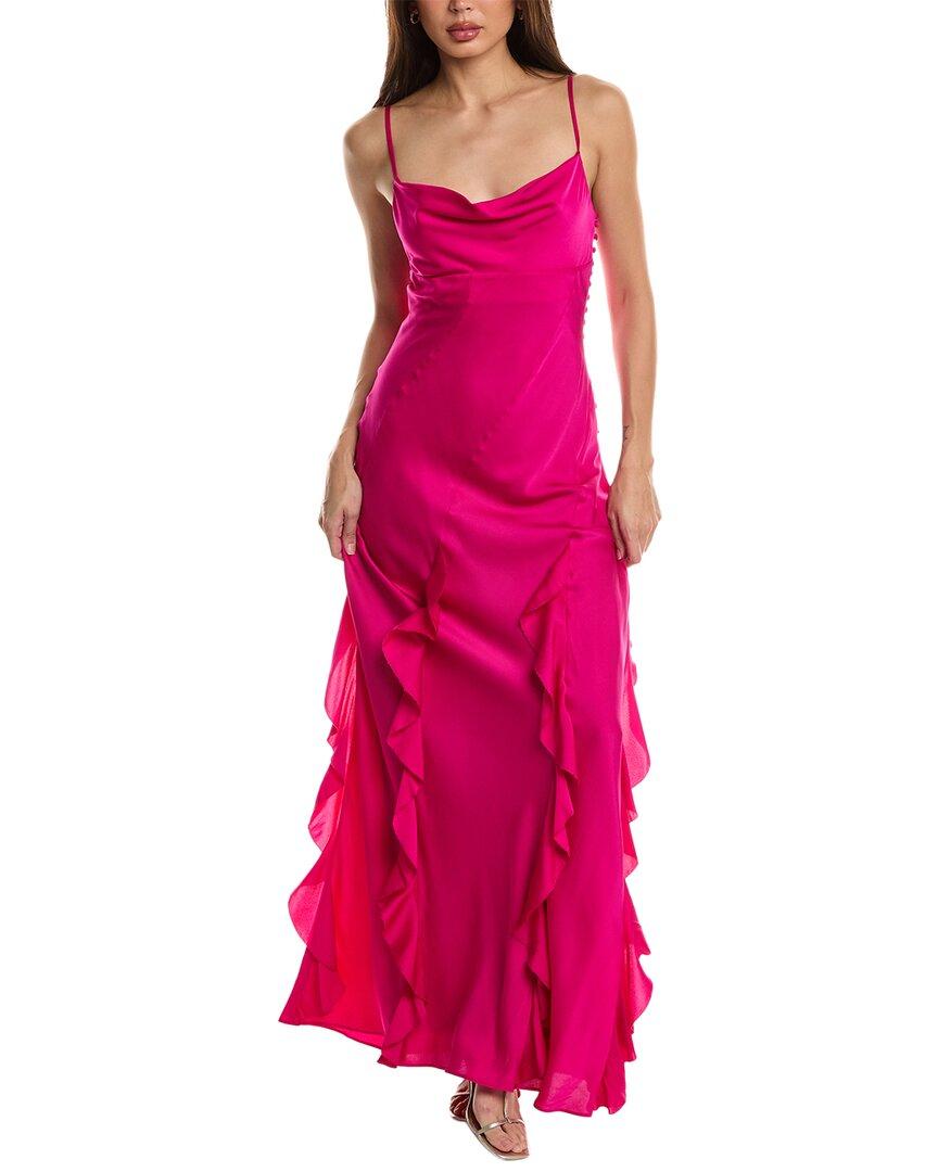 Nicholas Kamila Ruffle Cowl Silk-Blend Gown