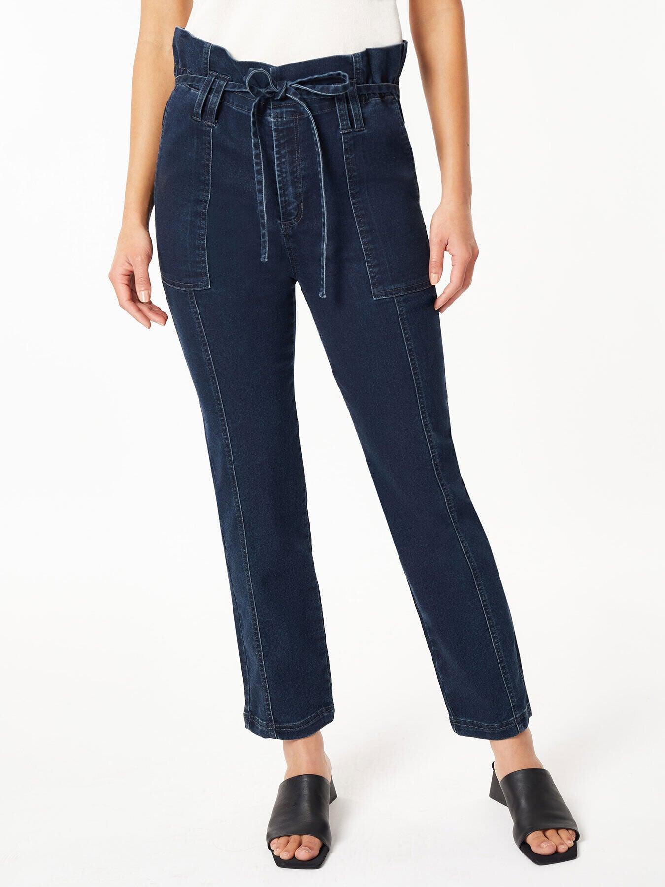 paper bag waist denim trouser