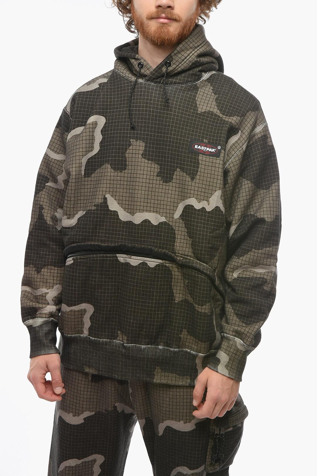 eastpack oversized hoodie sweatshirt with camouflage pattern