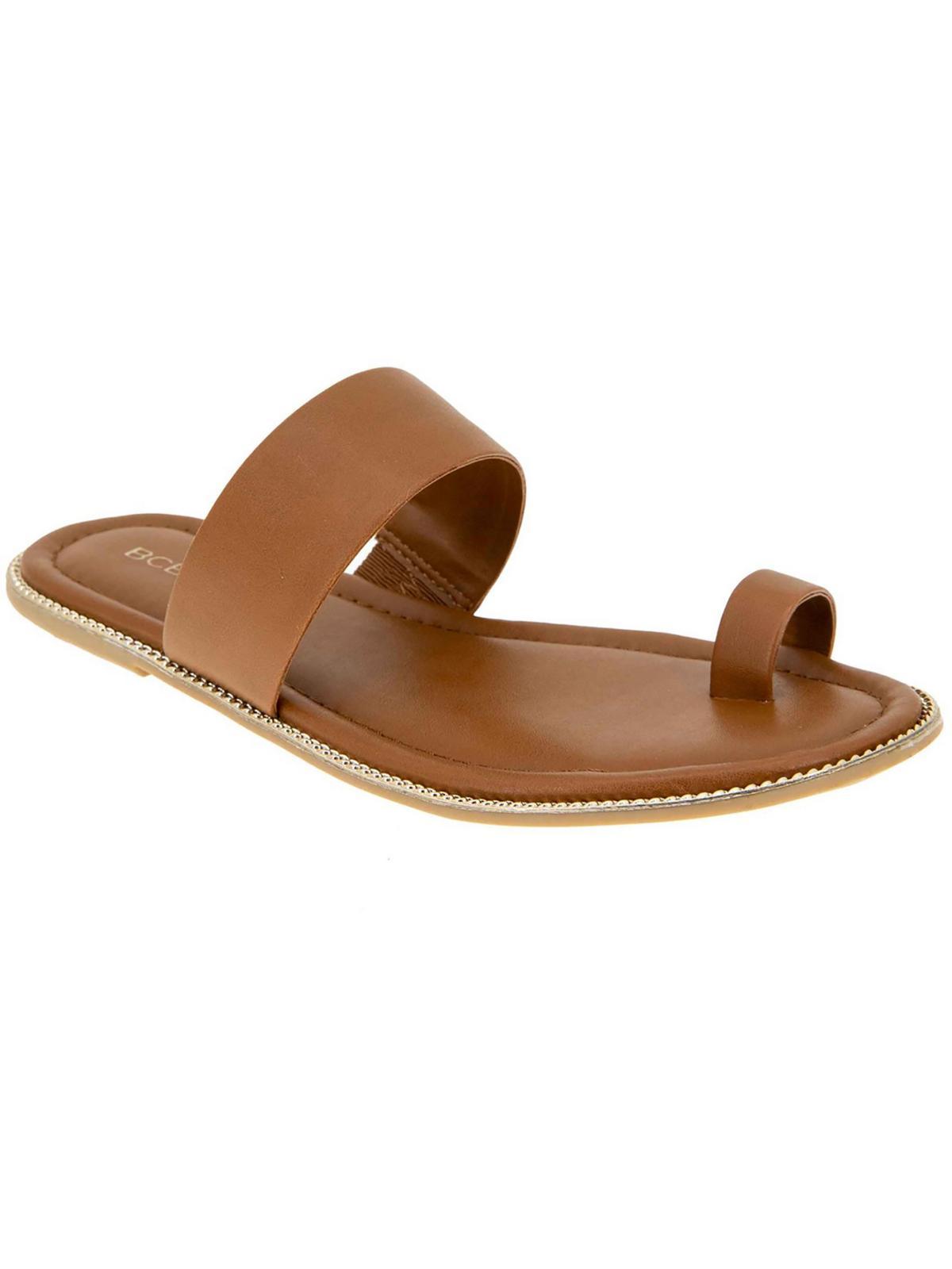 zulu womens faux leather slip on slide sandals