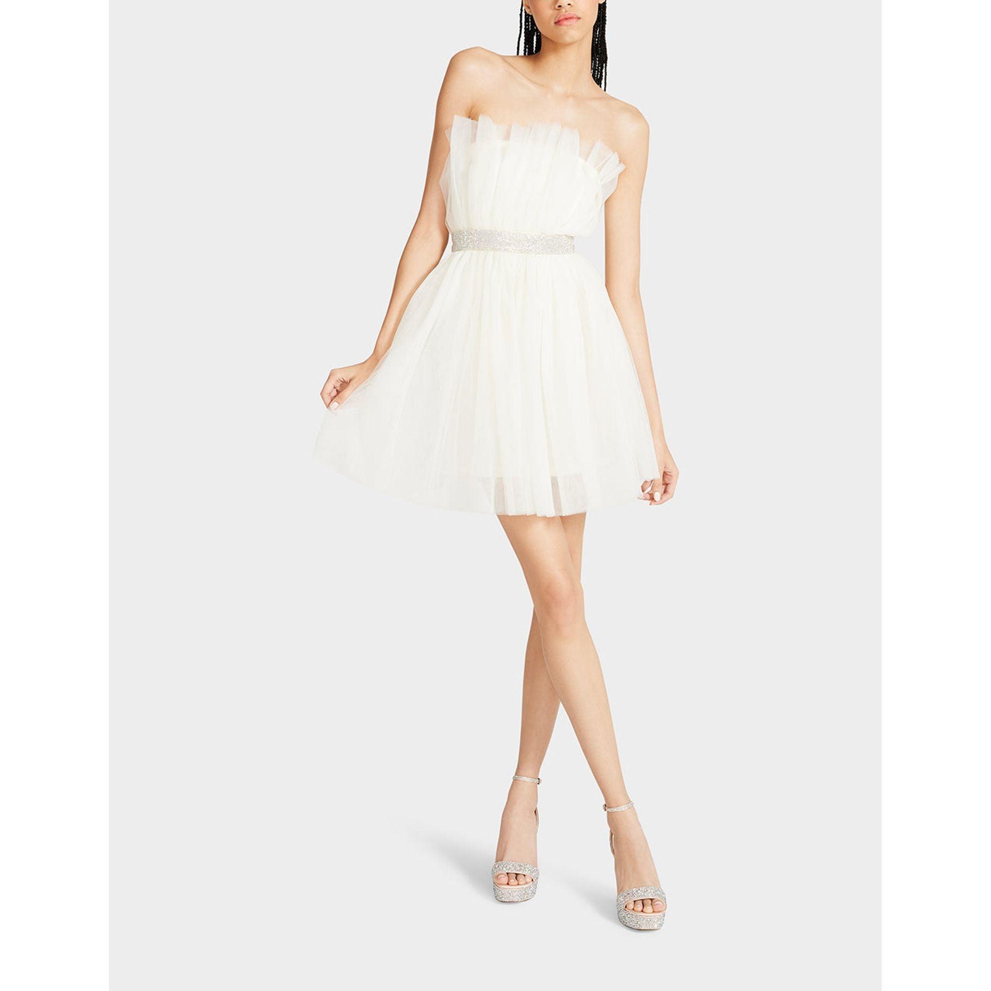 betseys bling tulle dress cream