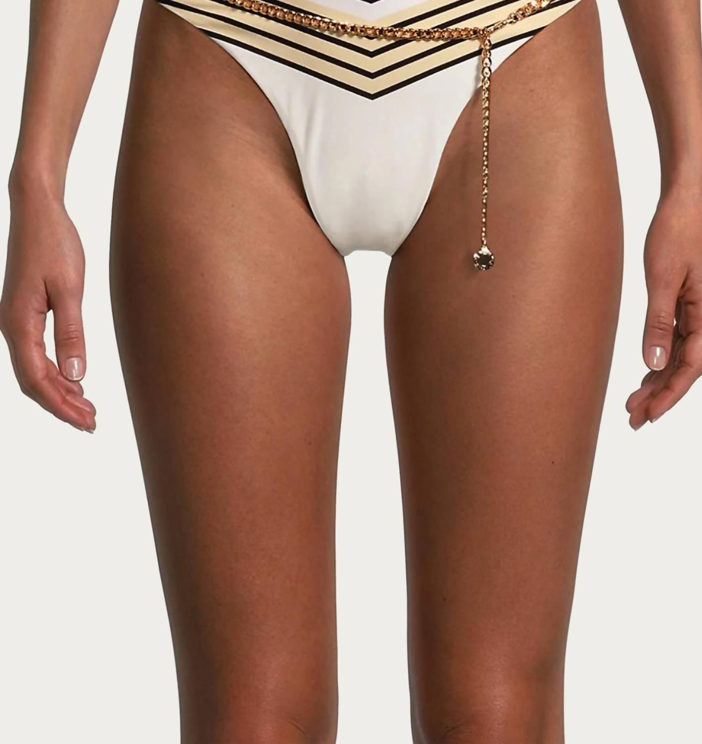 belted delilah bottom in pearl multi stripes