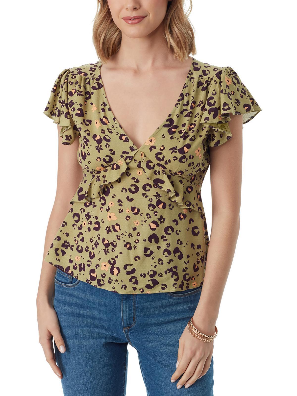 womens cut-out back v-neck blouse