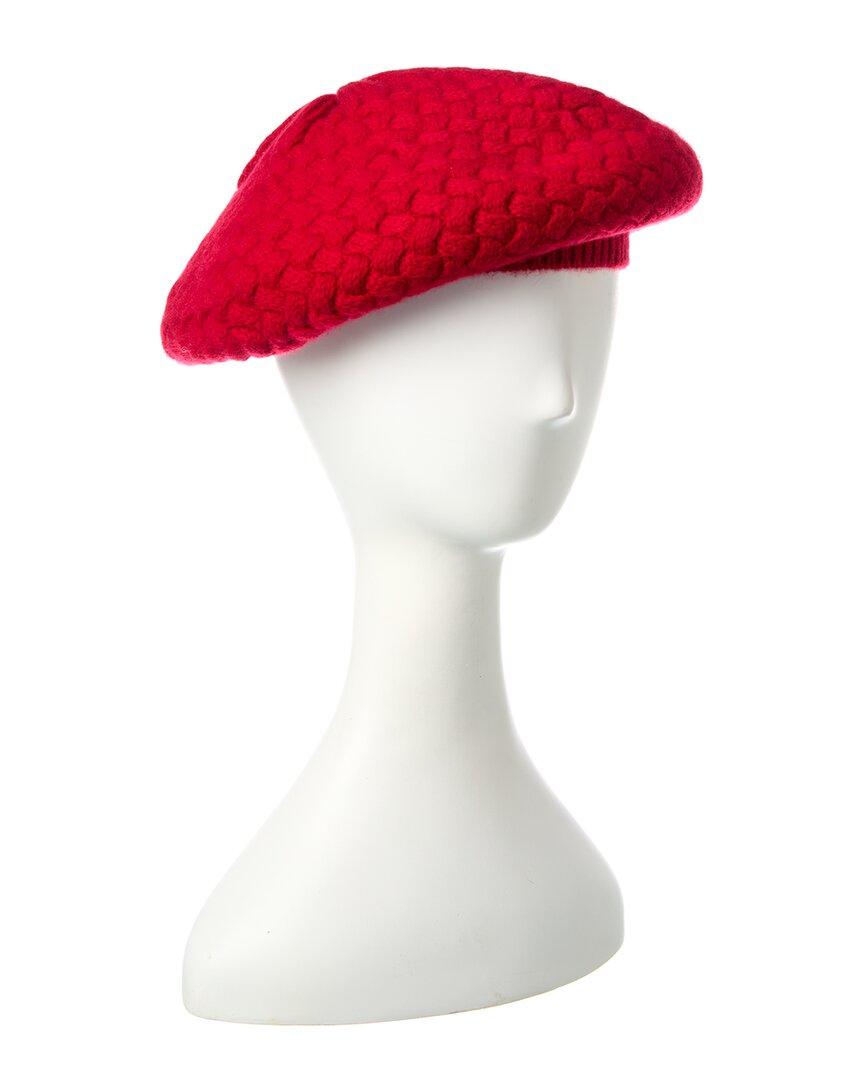 sofiacashmere basketweave cashmere beret