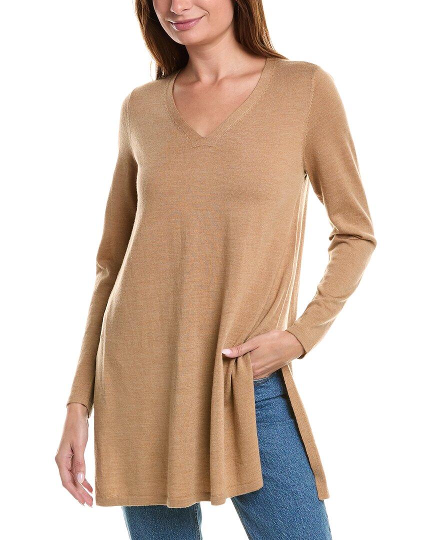 v-neck tunic wool sweater