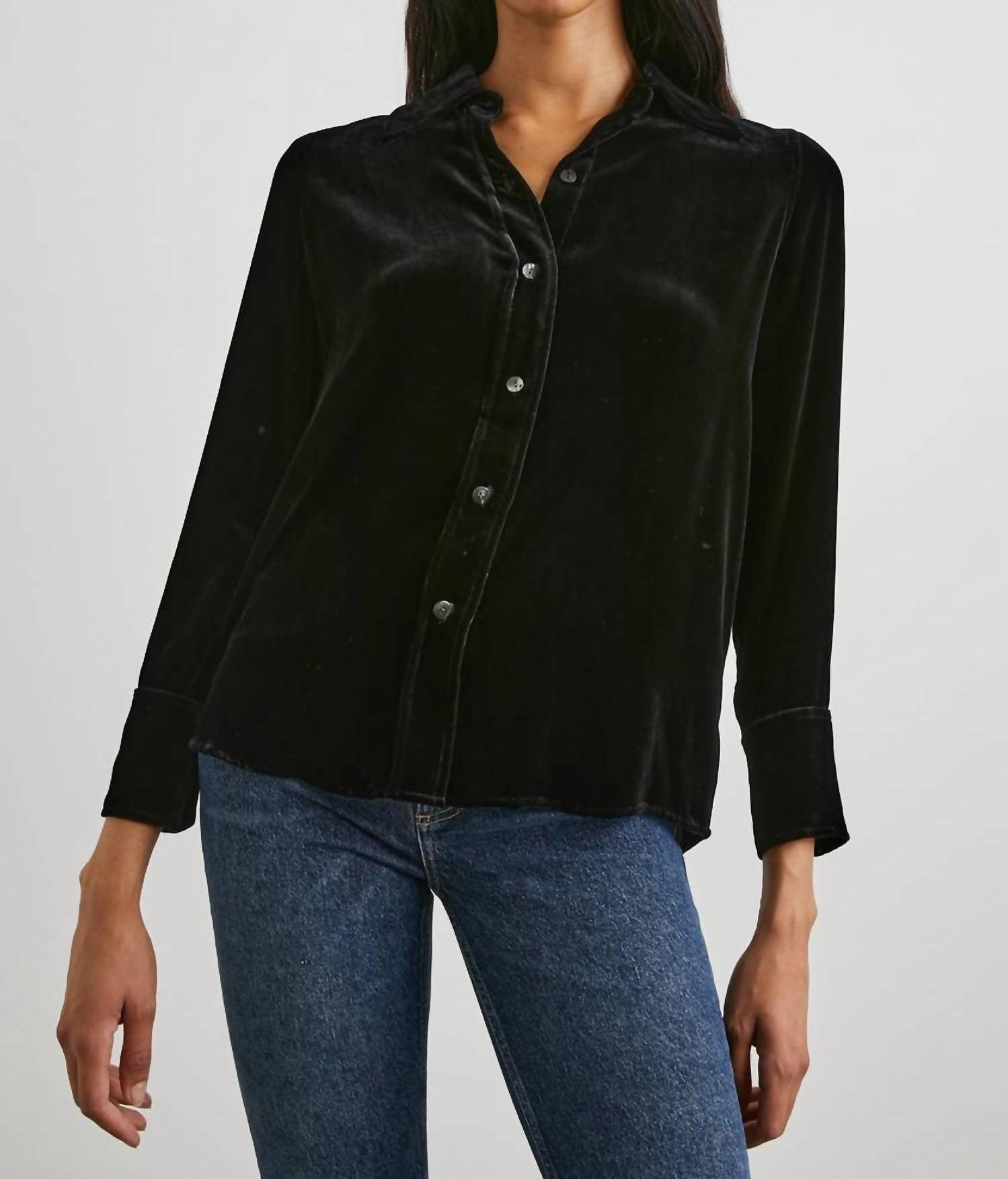 andrea top in black velvet