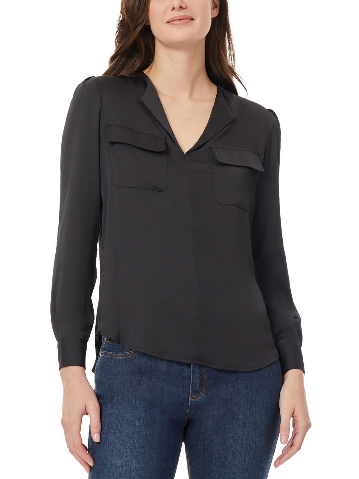 womens solid v-neck blouse