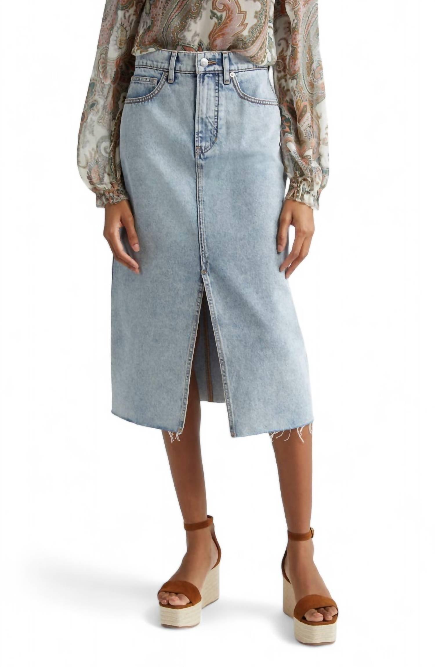 victoria denim skirt in silverwood spark