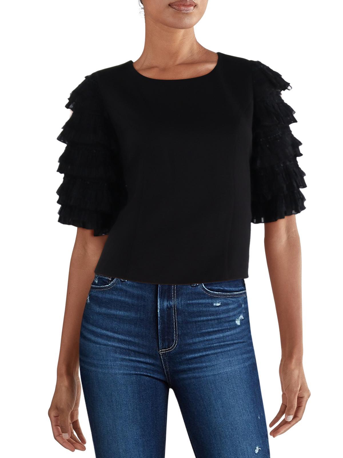 womens lace ruffled blouse