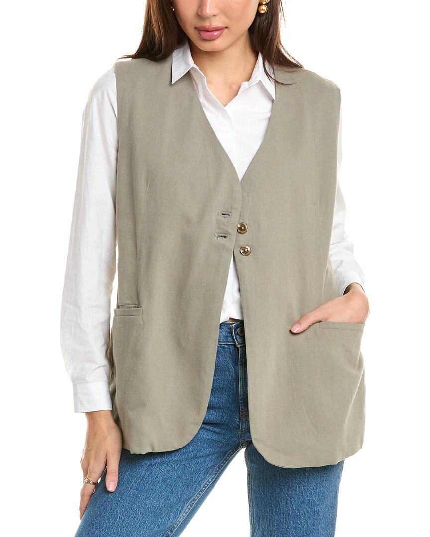 zia linen-blend vest