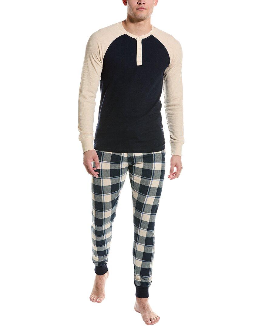 Brooks Brothers 2pc Waffle Knit Pajama Top & Jogger Set