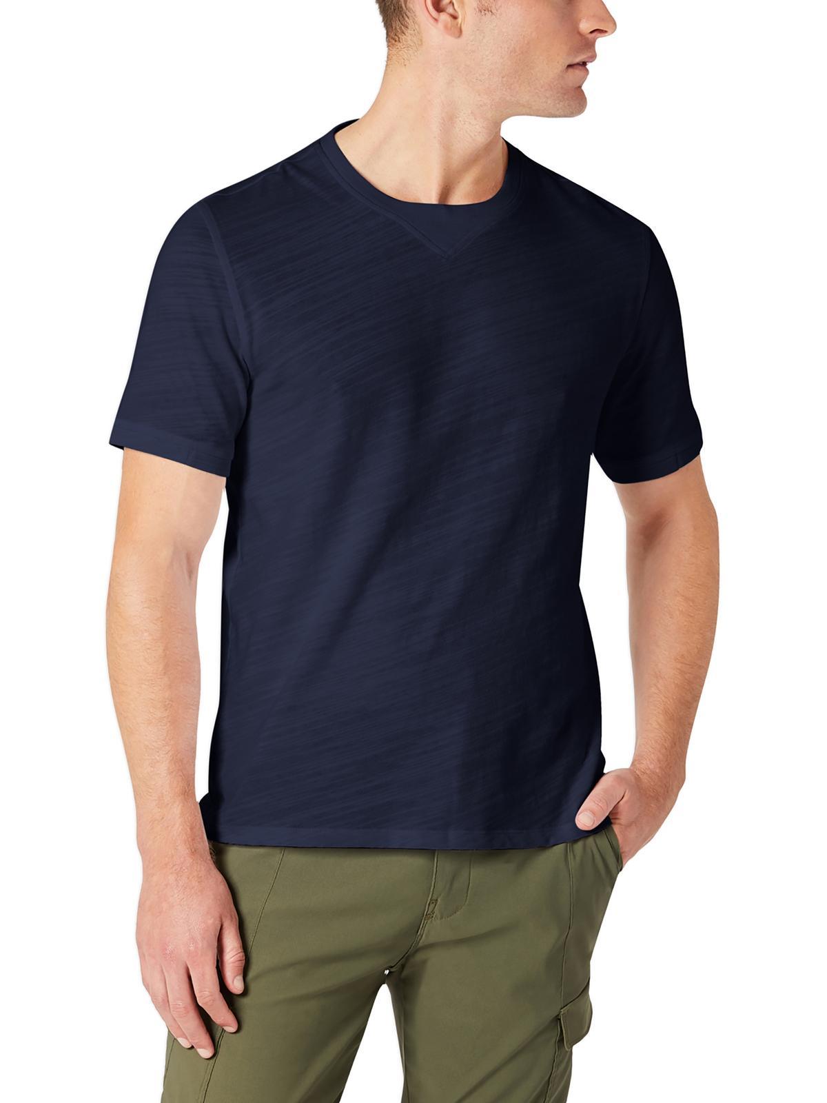 mens crewneck ribbed trim t-shirt