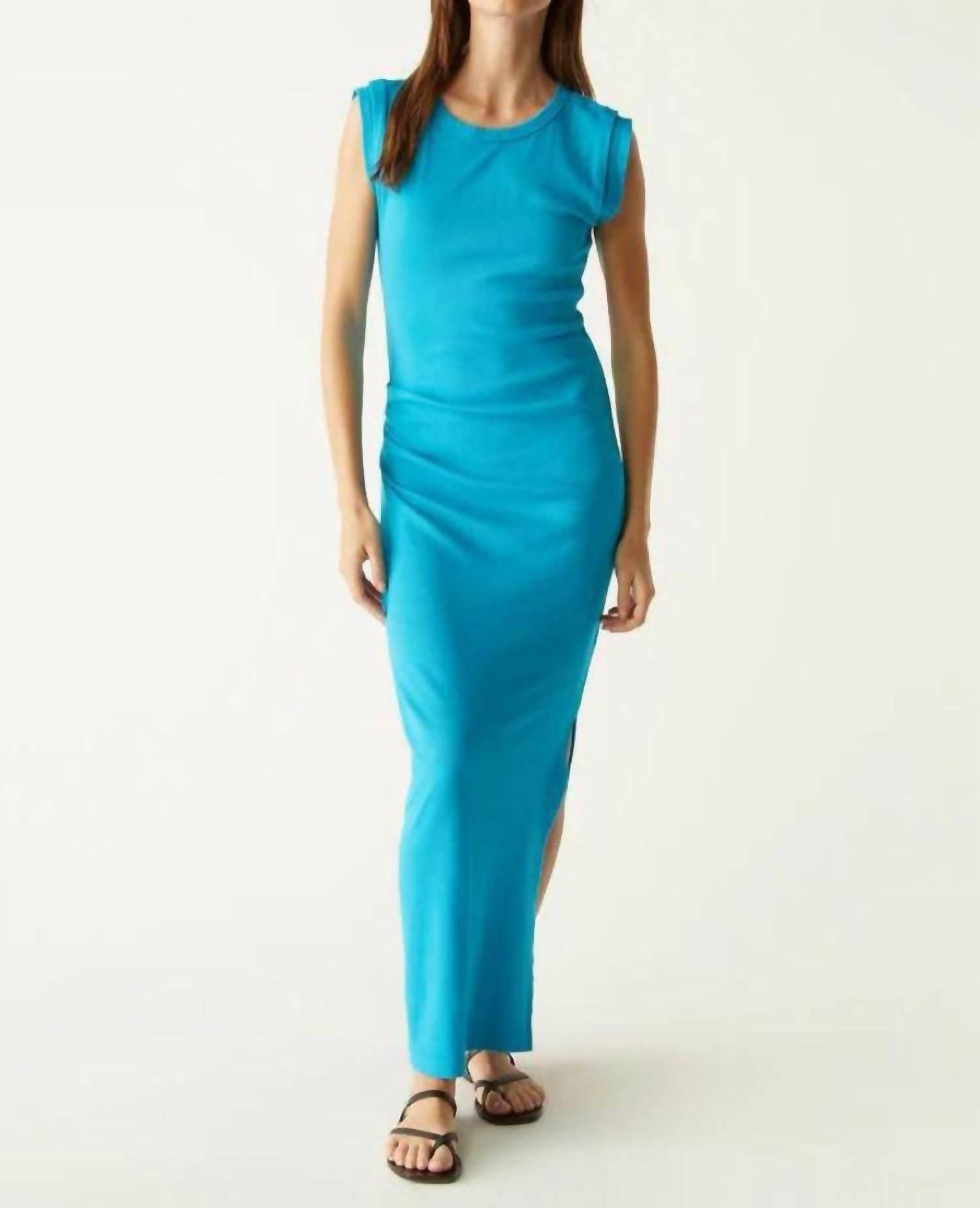 calliope extended sleeve maxi dress in corsica