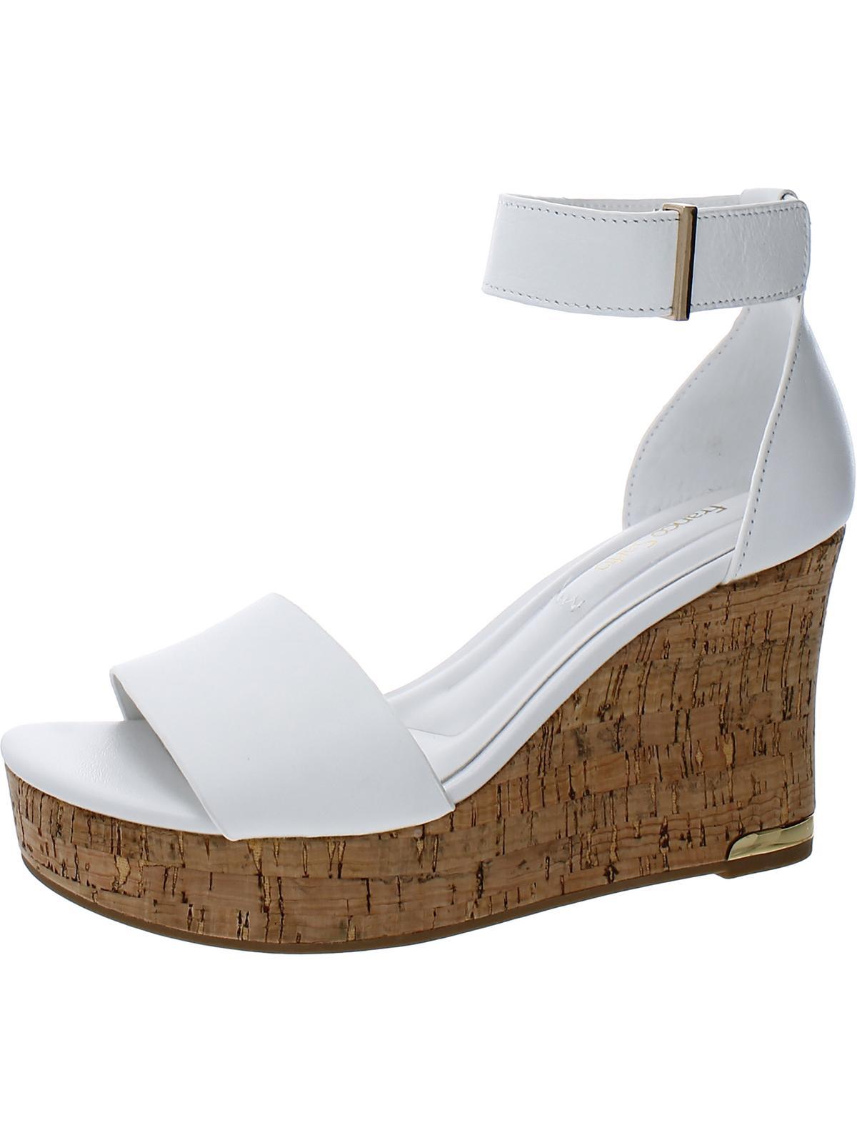 clemens cor womens leather ankle strap wedge sandals