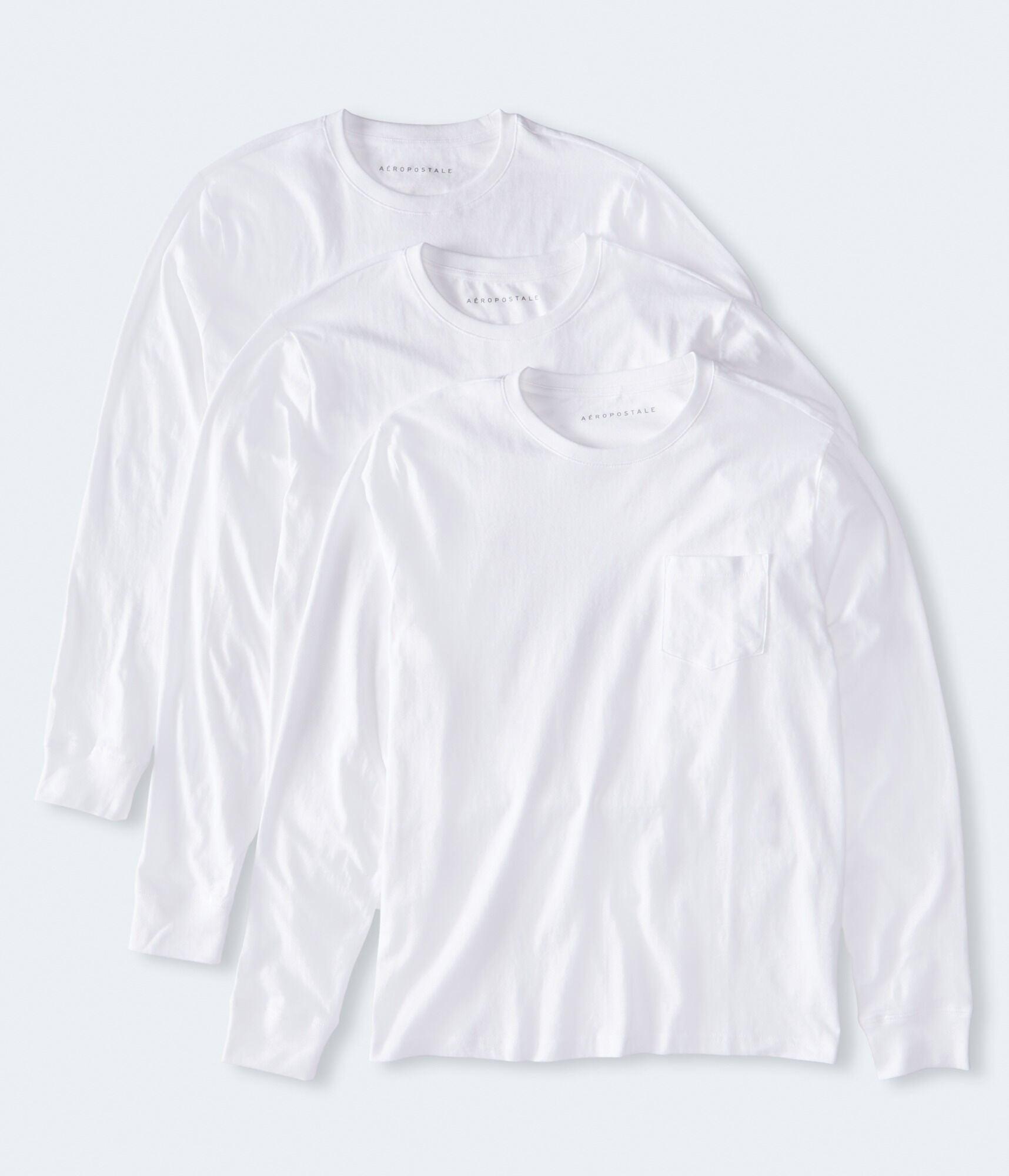 long sleeve pocket crew tee 3-pack