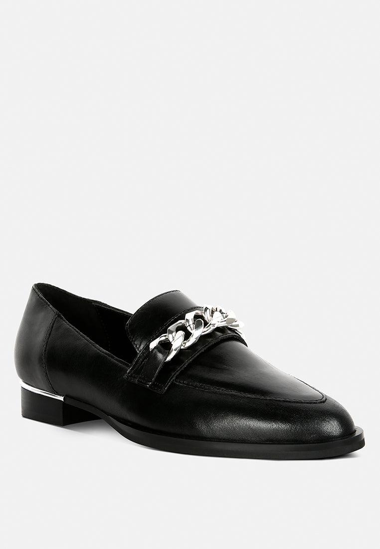 pola black leather horsebit loafers