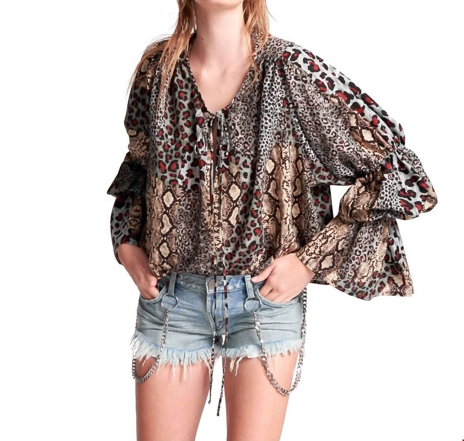 punk python sophisticated savage top in multi